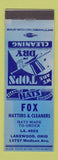 Matchbook Cover - Fox Hatters and Cleaners Lakewood OH