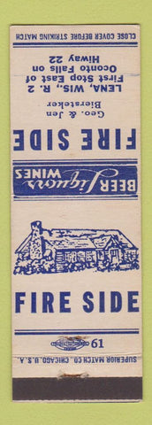 Matchbook Cover - Fire Side Lena WI restaurant Biersteker