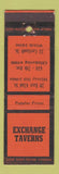 Matchbook Cover - Exchange Taverns New York City