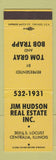 Matchbook Cover - Jim Hudson Real Estate Centralia IL YELLOW