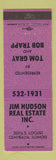 Matchbook Cover - Jim Hudson Real Estate Centralia IL PURPLE