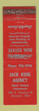 Matchbook Cover - Jack Kohl Real Estate Insurance Ravenna OH WORN