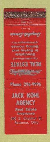 Matchbook Cover - Jack Kohl Real Estate Insurance Ravenna OH WORN
