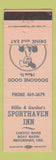 Matchbook Cover - Sporthaven Inn Brookings OR