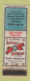 Matchbook Cover - Royal Scarlet Foods White Sulphur Springs WV Restaurant WEAR