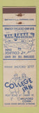 Matchbook Cover - College Inn Milford CT WEAR