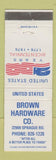 Matchbook Cover - Brown Hardware 1976 WEAR
