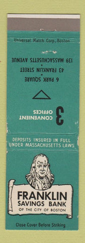 Matchbook Cover - Franklin Savings Bank Boston MA Ben WEAR