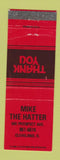 Matchbook Cover - Mike The Hatter Cleveland OH RED WEAR