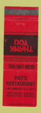 Matchbook Cover - Pat's Restaurant Candler NC RED WEAR