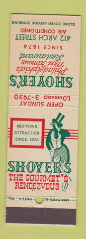 Matchbook Cover - Shoyer's Restaurant Philadelphia PA