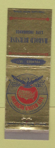 Matchbook Cover - Harold Burnine Insurance American United Life Indianapolis IN
