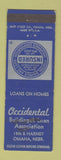 Matchbook Cover - Occidental Building and Loan Omaha NE WEAR