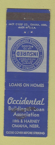 Matchbook Cover - Occidental Building and Loan Omaha NE WEAR