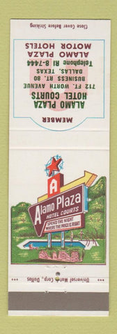 Matchbook Cover - Alamo Plaza Hotel Courts Dallas TX