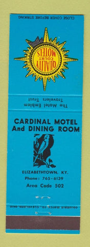 Matchbook Cover - Cardinal Motel Dining Room Elizabethtown KY Quality Motel