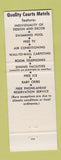 Matchbook Cover - Cardinal Motel Dining Room Elizabethtown KY Quality Motel