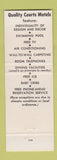 Matchbook Cover - Embers Restaurant Quality Court Motel Carlisle PA
