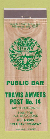 Matchbook Cover - Travis Amvets Veterans of WWII WI?