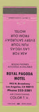 Matchbook Cover - Royal Pagoda Motel Los Angeles CA