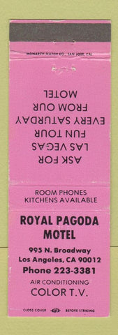 Matchbook Cover - Royal Pagoda Motel Los Angeles CA