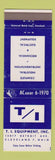 Matchbook Cover - TI Equipment Cleveland OH Mechanical Electrical WEAR