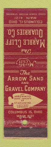 Matchbook Cover - Marble Cliff Quarries Columbus OH Sand Gravel