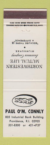 Matchbook Cover - Paul OM Connly Insurance Providence RI