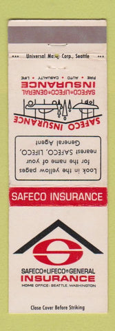 Matchbook Cover - Safeco Lifeco Insurance Seattle WA