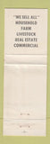 Matchbook Cover - Auctioneers Jim Seimer Bill WEAR