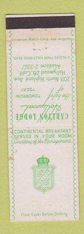 Matchbook Cover - Carlton Lodge Hollywood CA Hotel WEAR