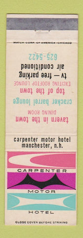 Matchbook Cover - Carpenter Motor Hotel Manchester NH