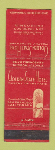 Matchbook Cover - Golden State Hotel San Francisco CA WEAR