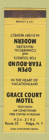Matchbook Cover - Grace Court Motel Ridge NY WEAR