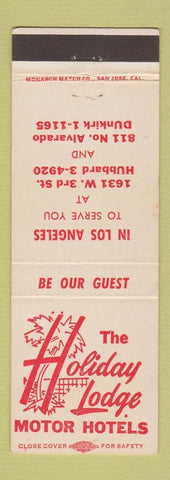 Matchbook Cover - Holiday Lodge Motor Hotels Los Angeles CA