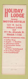Matchbook Cover - Holiday Lodge Motor Hotels Los Angeles CA