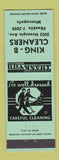 Matchbook Cover - King B Cleaners Minneapolis MN GREEN