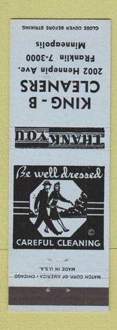 Matchbook Cover - King B Cleaners Minneapolis MN BLUE