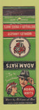 Matchbook Cover - Adam Hats WEAR