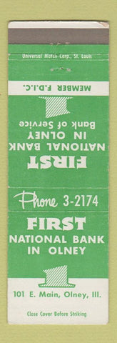 Matchbook Cover - First National Bank Olney IL