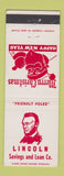 Matchbook Cover - Lincoln Savings and Loan Abraham Christmas Chicago?
