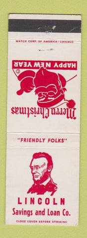 Matchbook Cover - Lincoln Savings and Loan Abraham Christmas Chicago?