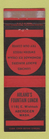 Matchbook Cover - Arland's Fountain Lunch Aberdeen WA WEAR