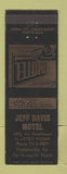 Matchbook Cover - Jeff Davis Motel Hopkinsville KY