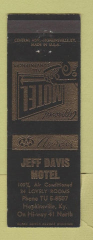 Matchbook Cover - Jeff Davis Motel Hopkinsville KY