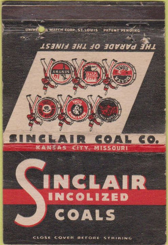 Matchbook Cover - Sinclair Coals Kansas City MO WEAR 40 Strike