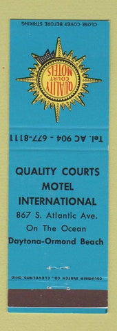 Matchbook Cover - Quality Courts Motel International Daytona Ormond Beach FL