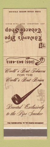 Matchbook Cover - Edward's Pipe and Tobacco Shop West Palm Beach FL