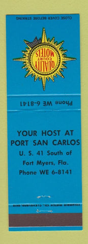 Matchbook Cover - Quality Court Motel Port San Carlos Fort Myers FL