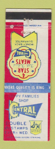 Matchbook Cover - Central Markets Grocery S&H Green Stamps DD Bean WEAR